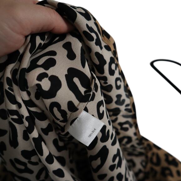 Tucker Womens Silk Leopard Print Dress Size‎ Small Tie Waist Kitty Cat Dreamer - Picture 8 of 12